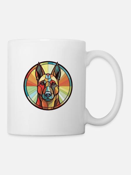 Belgian Malinoi Dog Breed Watercolor Illustration - Mug - white