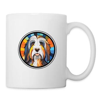Illustration à l’aquarelle de race de chien Collie barbu - Mug blanc - blanc - Droite