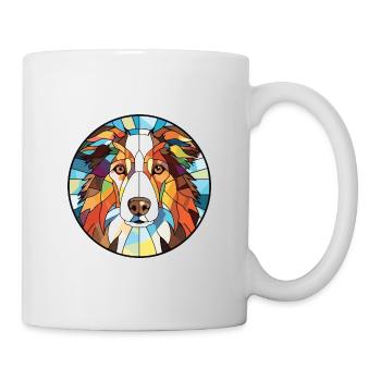 French Brittany Dog Breed Watercolor Illustration - Mug - white - Right