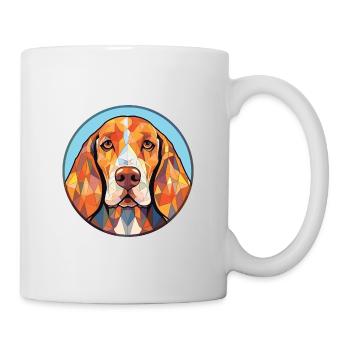 Amerikanisch Englisch Coonhound Hunderasse Aquarell - Tasse - Weiß - Rechts