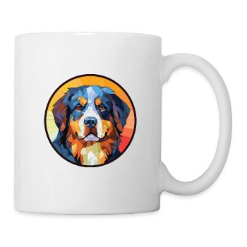 Berner Sennenhund Rasse Aquarell Illustration - Tasse - Weiß - Rechts