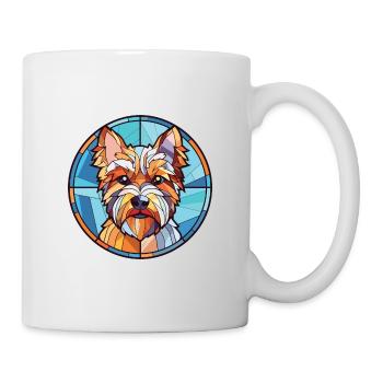 Biewer Terrier Dog Breed Watercolor Illustration - Mug - white - Right