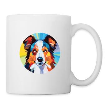Border Collie chien race aquarelle Illustration - Mug blanc - blanc - Droite