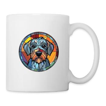 Cesky Terrier Hunderasse Aquarell Illustration - Tasse - Weiß - Rechts
