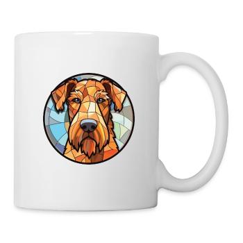 Airedale Terrier Chien Race Illustration à l’aquarelle - Mug blanc - blanc - Droite