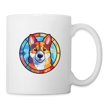 Akita Dog Breed Colorful Watercolor Illustration - Mug - white - Right