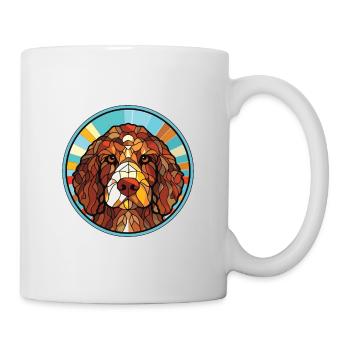 Barbet Dog Breed Colorful Watercolor Illustration - Mug - white - Right