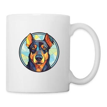 Beauceron Dog Breed Watercolor Glass Illustration - Mug - white - Right