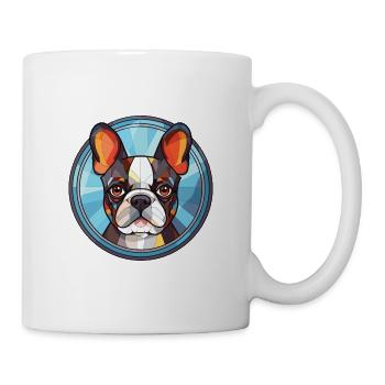Boston Terrier Hunderasse Aquarell Illustration - Tasse - Weiß - Rechts