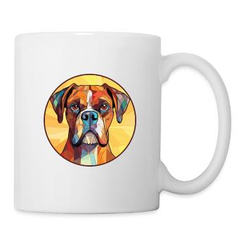 Boxer-Hundsrasse Bunte Aquarell-Illustration - Tasse - Weiß - Rechts