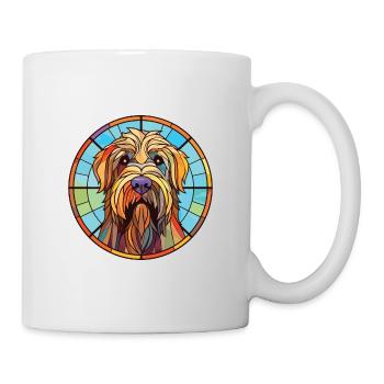 Briard Dog Breed Colorful Watercolor Illustration - Mug - white - Right