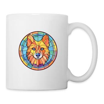 Deutsche Jagdterrier Hunderasse Aquarellglas - Tasse - Weiß - Rechts