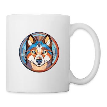 Husky-Hunderasse Bunte Aquarell-Illustration - Tasse - Weiß - Rechts