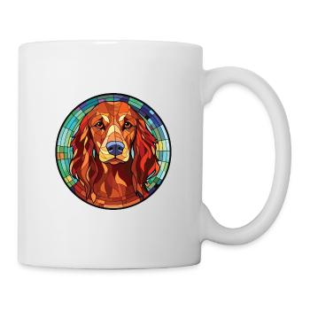 Irischer Setter Hund Rasse Aquarell Illustration - Tasse - Weiß - Rechts