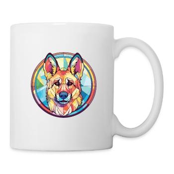 German Shepherd Dog Breed Colorful Watercolor - Mug - white - Right