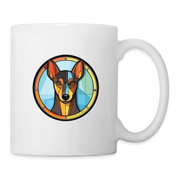 Manchester Terrier chien race aquarelle colorée - Mug blanc - blanc - Droite