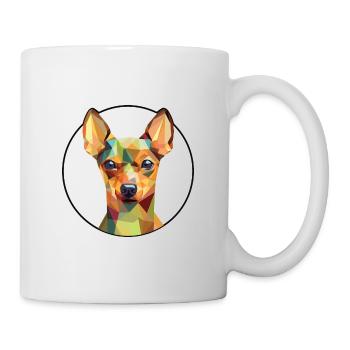 Miniatur Pinscher Hunderasse buntes Aquarell - Tasse - Weiß - Rechts