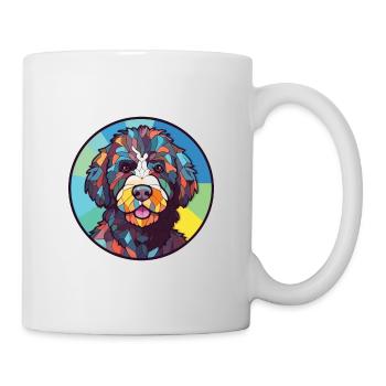 Portuguese Water Dog Breed Watercolor Illustration - Mug - white - Right