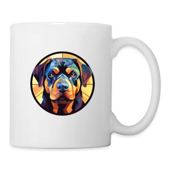 Rottweiler chien race aquarelle verre Illustration - Mug blanc - blanc - Droite