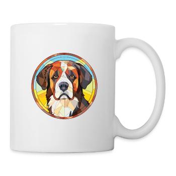 St Bernard chien race aquarelle verre Illustration - Mug blanc - blanc - Droite