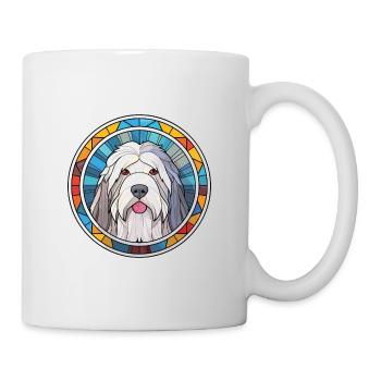 Vieux chien de berger anglais chien race aquarelle colorée - Mug blanc - blanc - Droite