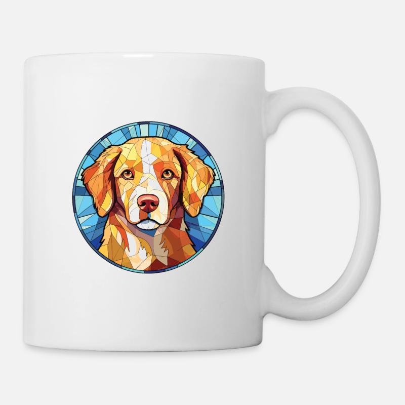 Nouvelle-Écosse canard Tolling Retriever chien aquarelle - Mug blanc - blanc