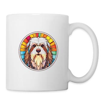 Polish Lowland Sheepdog Dog Breed Watercolor Glass - Mug - white - Right