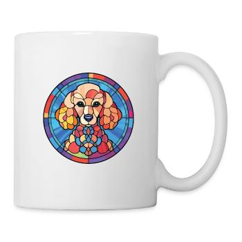 Poodle Dog Breed Colorful Watercolor Illustration - Mug - white - Right