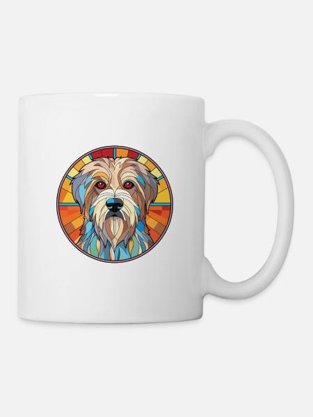 Berger des Pyrénées chien race aquarelle colorée - Mug blanc - blanc
