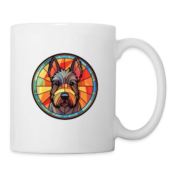 Scottish Terrier Dog Breed Watercolor Illustration - Mug - white - Right