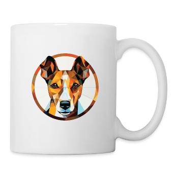 Lisse Fox Terrier chien race aquarelle colorée - Mug blanc - blanc - Droite