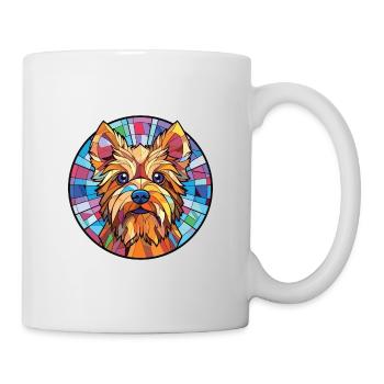 Silky Terrier Hunderasse Aquarell Illustration - Tasse - Weiß - Rechts