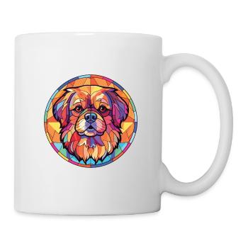Tibetische Spaniel-Hunderasse Aquarell-Illustration - Tasse - Weiß - Rechts