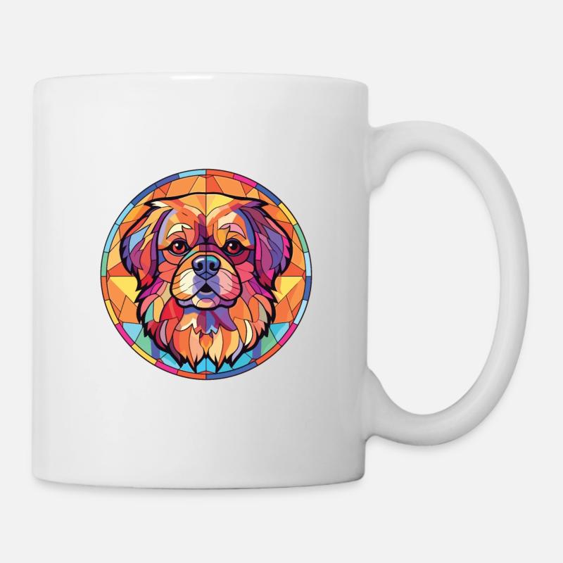 Épagneul tibétain chien race aquarelle Illustration - Mug blanc - blanc