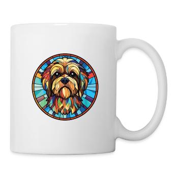 Lhasa Apso Hunderasse Aquarellglas Illustration - Tasse - Weiß - Rechts