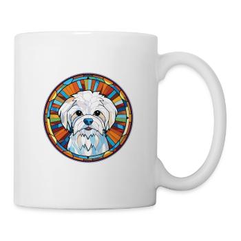 Chien maltais race coloré aquarelle Illustration - Mug blanc - blanc - Droite