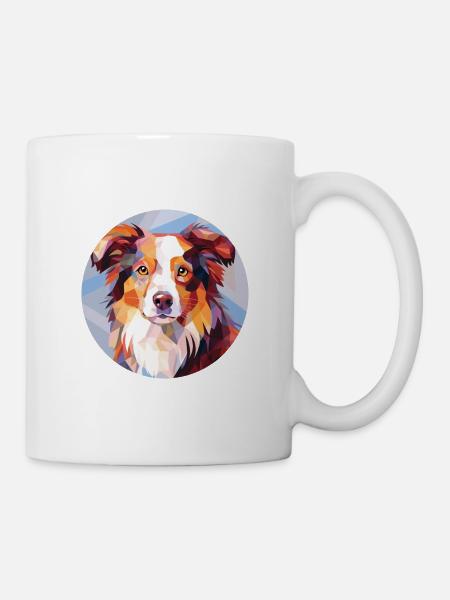 Miniature chien de berger américain race aquarelle - Mug blanc - blanc