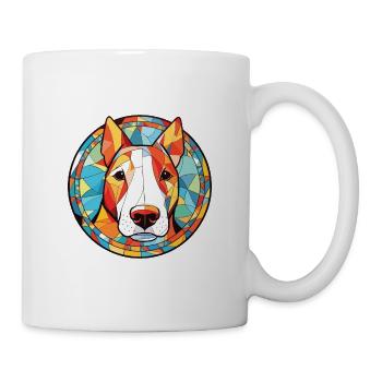 Miniatur Bullterrier Hunderasse Aquarellglas - Tasse - Weiß - Rechts