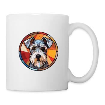Schnauzer miniature chien race aquarelle colorée - Mug blanc - blanc - Droite