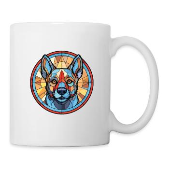Norwegischer Elchhund Hunderasse buntes Aquarell - Tasse - Weiß - Rechts