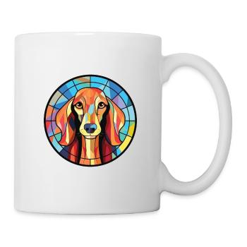 Saluki Dog Breed Colorful Watercolor Illustration - Mug - white - Right