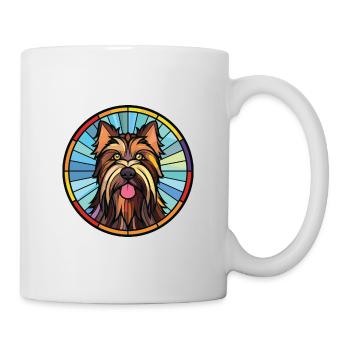 Skye Terrier Hunderasse Aquarell Illustration - Tasse - Weiß - Rechts