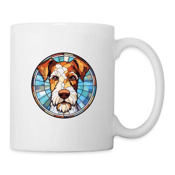 Fil Fox Terrier chien race aquarelle Illustration - Mug blanc - blanc - Droite