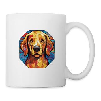 Golden Retriever Dog Breed Watercolor Illustration - Mug - white - Right