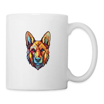 German Shepherd Dog Breed Watercolor Illustration - Mug - white - Right