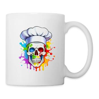 Skull avec Toque - Mug blanc - blanc - Droite