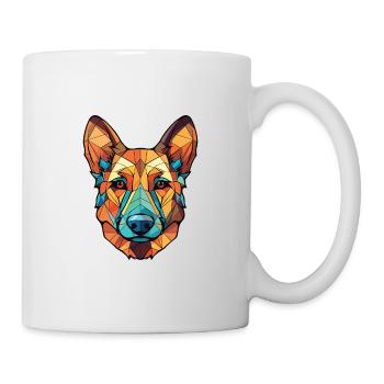 Georgischer Schäferhund Rasse buntes Aquarell - Tasse - Weiß - Rechts