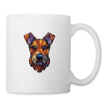 Deutscher Jagdterrier Hunderasse Aquarellglas - Tasse - Weiß - Rechts