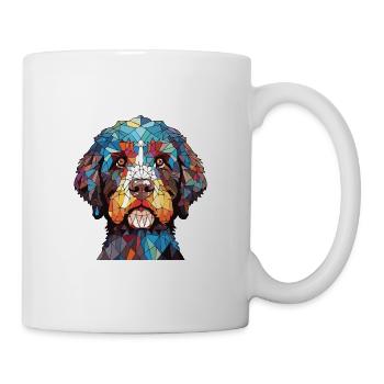 Friesische Wasserhundrasse Aquarell-Illustration - Tasse - Weiß - Rechts