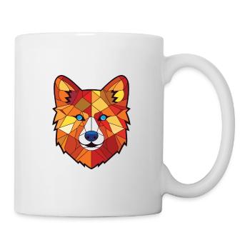 Finnischer Spitz Hunderasse Aquarell Illustration - Tasse - Weiß - Rechts